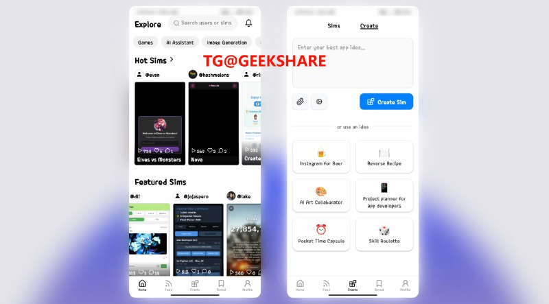 #APP #AI #Android #iOS🔣 asim - 用手机一键生成 APP开发者热衷于制作精良的移动应用，但是PC端开发有难度、移动端难度更甚，而且AI生成领域也没有生成 APP 的工具，所以开发了 asim首页有许多用户生成的应用和小游戏可供体验，实际体验竟然还可以，真牛逼