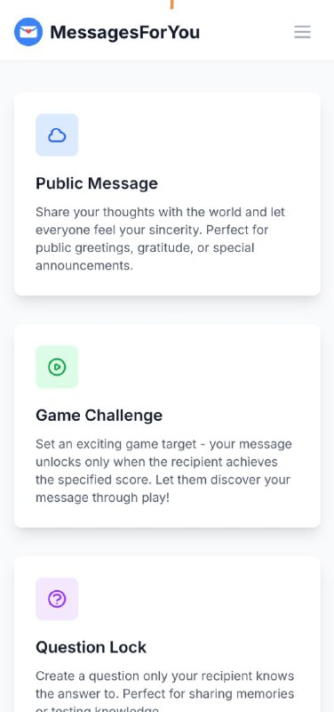 📤 Messages For You-匿名消息发送一个安全的能够创建、分享和接收匿名消息的工具